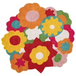 Fashion MyMobel Alfombra flores algodón infantil 150 cm