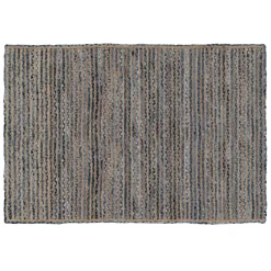 Discount MyMobel Alfombra natural-azul yute-algodón 230 x 160 cm