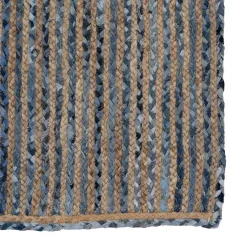 Discount MyMobel Alfombra natural-azul yute-algodón 230 x 160 cm