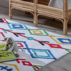 Online MyMobel Alfombra étnico algodón infantil 175 x 90 cm
