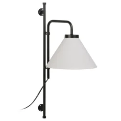 Clearance MyMobel Aplique pared negro metal-tejido moderno 25 x 37 x 60 cm