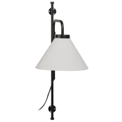 Clearance MyMobel Aplique pared negro metal-tejido moderno 25 x 37 x 60 cm
