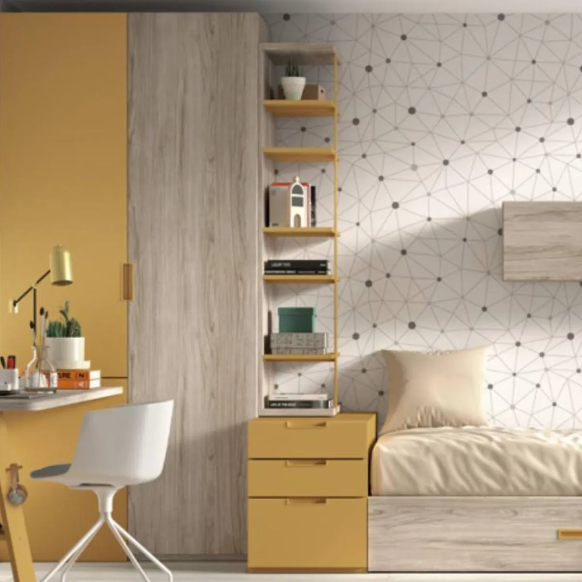 Outlet MyMobel Armario 2 puertas con con cajones y barra de colgar DUSER 155