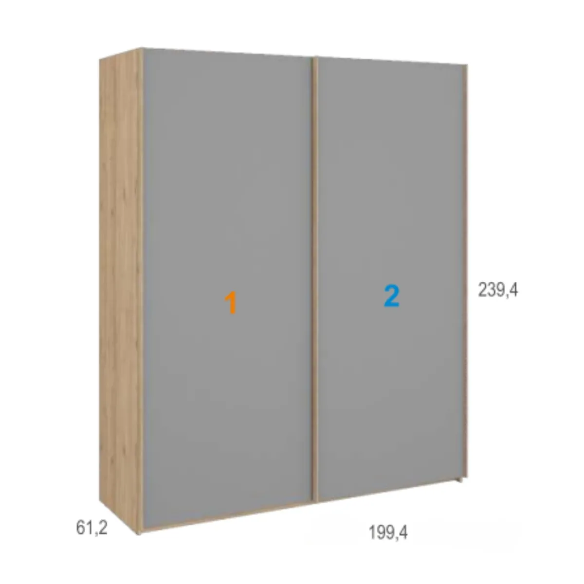 New MyMobel Armario 2 puertas correderas con espejo JAIDEN A11