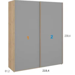 New MyMobel Armario 2 puertas correderas JAIDEN A09