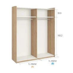 New MyMobel Armario 2 puertas correderas con espejo JAIDEN A11