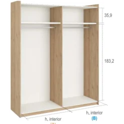 New MyMobel Armario 2 puertas correderas JAIDEN A09