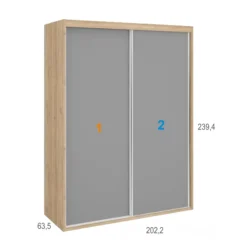 Online MyMobel Armario de 2 puertas correderas JAIDEN A06
