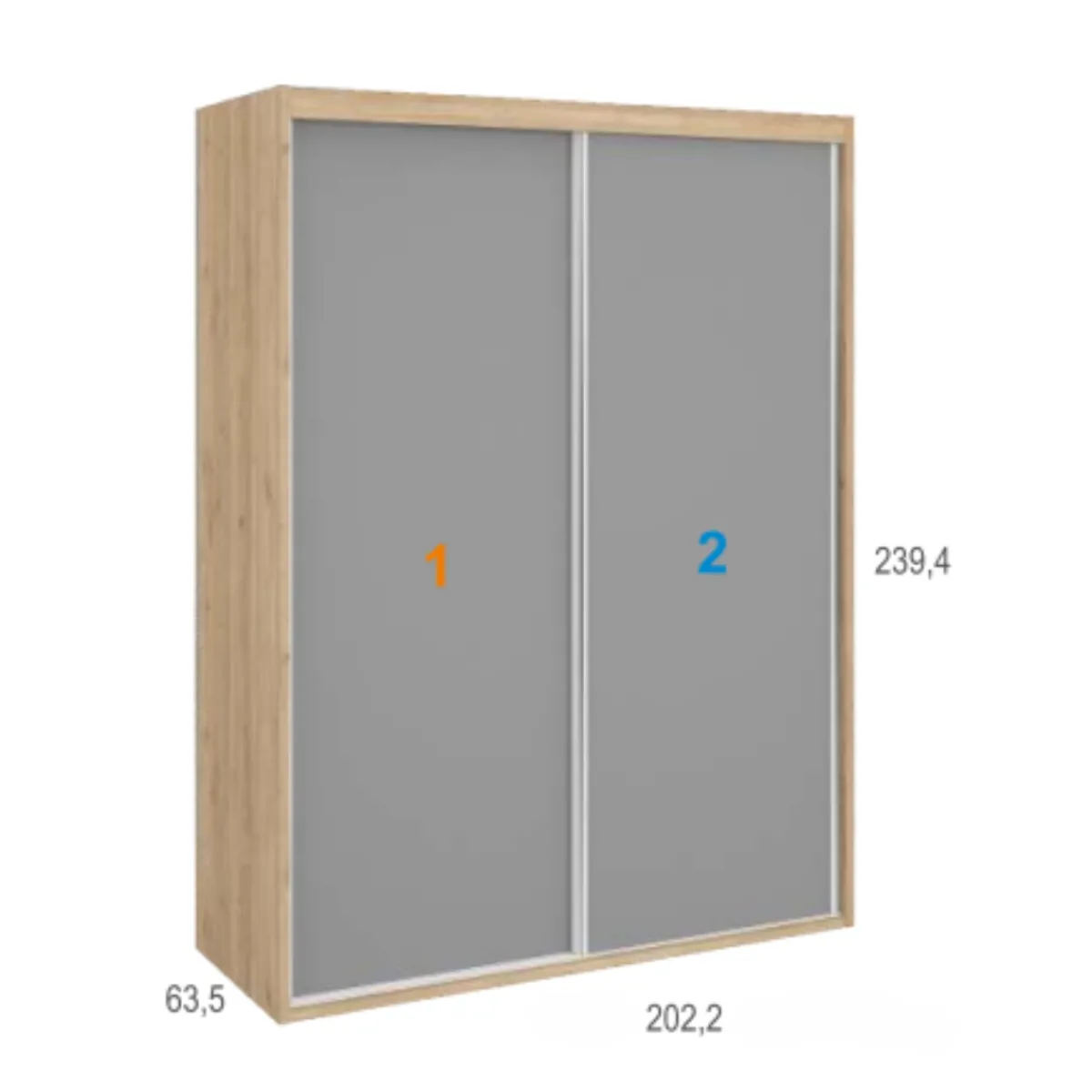 Online MyMobel Armario de 2 puertas correderas JAIDEN A06