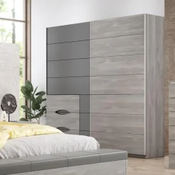 Outlet MyMobel Armario de puertas correderas gris EMEROT