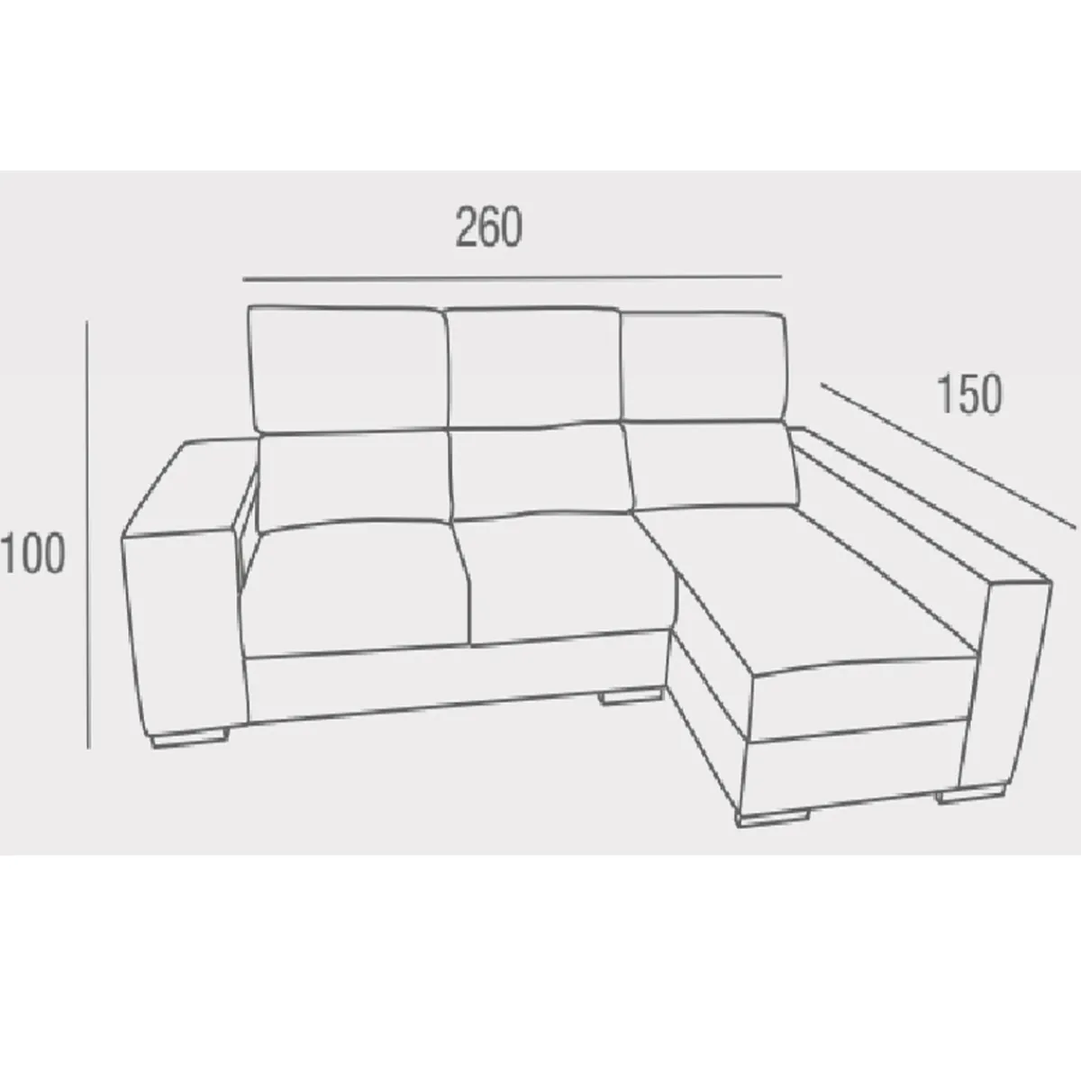 Sale MyMobel Chaiselongue ALBORÁN MARRON CLARO