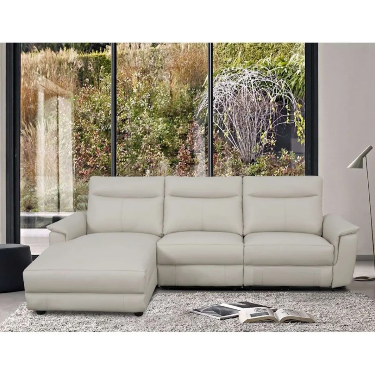 Outlet MyMobel Chaiselongue modelo ADANA Izquierda vista de frente Piel beige