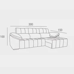 Best MyMobel Chaiselongue relax eléctrico BOLTO Derecha vista de frente Tela chocolate