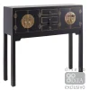 Outlet MyMobel Consola 4 puertas y 3 cajones negro 95 x 26 x 90 cm