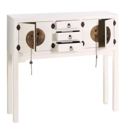 Clearance MyMobel Consola 4 puertas y 3 cajones blanco 95 x 26 x 90 cm