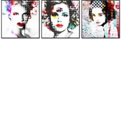 Best MyMobel Cuadro tríptico MUJERES POP ART