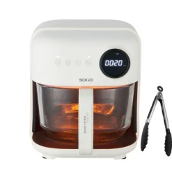 New MyMobel FREIDORA SIN ACEITE SOGO FRE-SS-10870 4,5L DIGITAL CRISTAL C-PINZAS