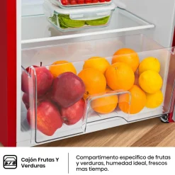 New MyMobel FRIGORIFICO 1P. HISENSE RR220D4BRE 126,5X51,5 CICLICO E C-CONG. ROJO 165L