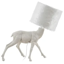 Best MyMobel Lámpara mesa animal blanco poliresina 61 x 26 x 55 cm