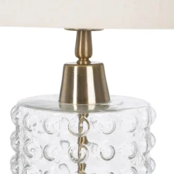 New MyMobel Lámpara mesa cristal-metal iluminación 23 x 23 x 51 cm
