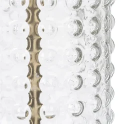 New MyMobel Lámpara mesa cristal-metal iluminación 16 x 16 x 36 cm