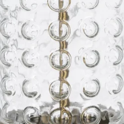 New MyMobel Lámpara mesa cristal-metal iluminación 23 x 23 x 51 cm