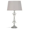Discount MyMobel Lámpara mesa plata cristal decoración 32 x 32 x 57 cm