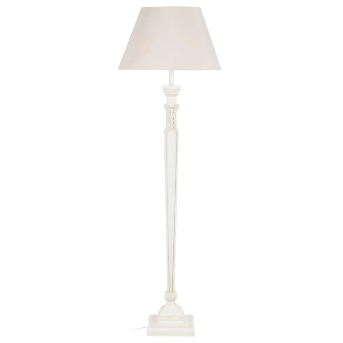 New MyMobel Lámpara suelo blanco rozado dm-tejido 50 x 50 x 157 cm