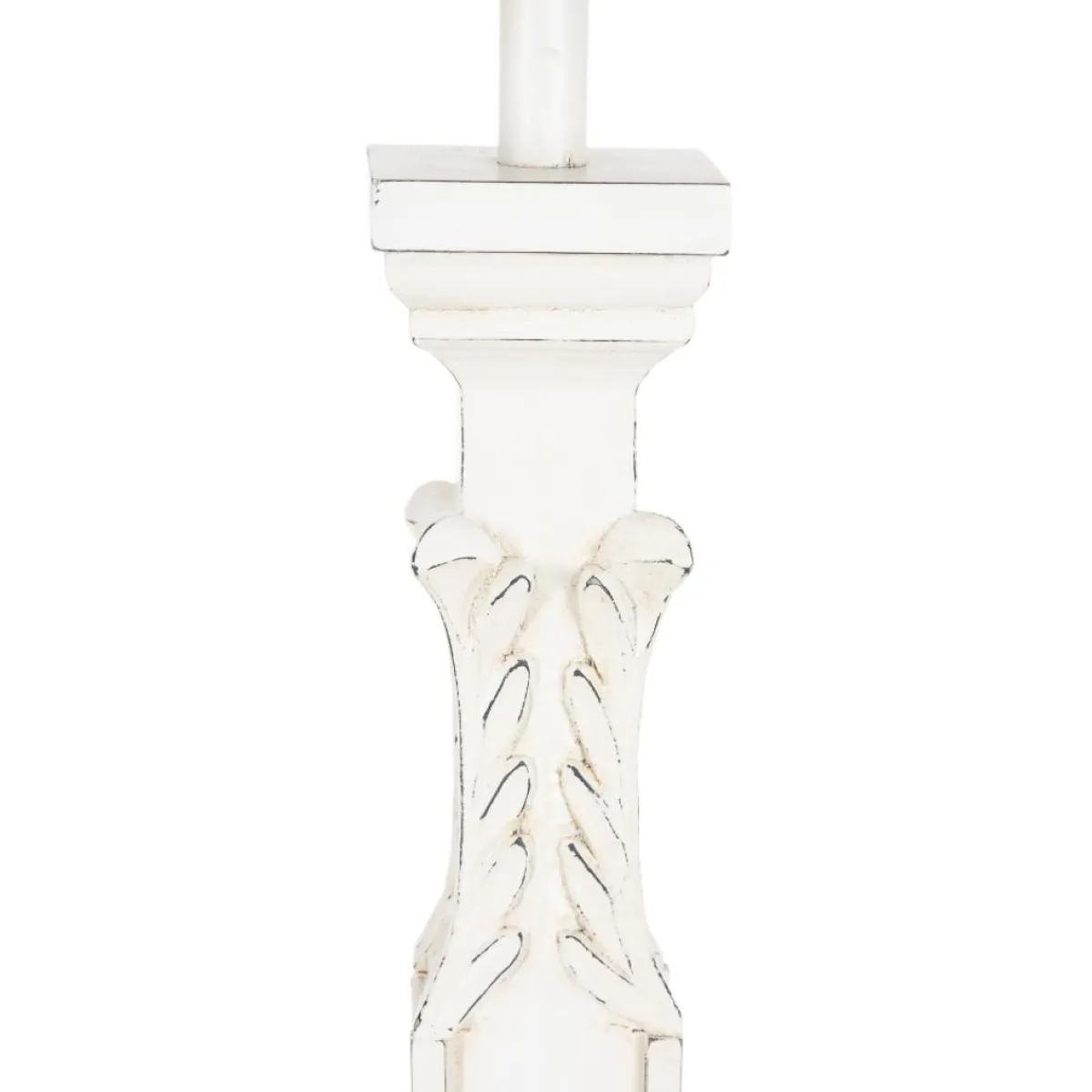 New MyMobel Lámpara suelo blanco rozado dm-tejido 50 x 50 x 157 cm