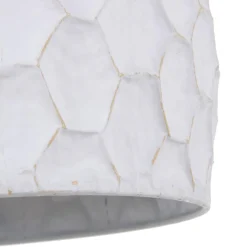 Discount MyMobel Lámpara techo blanco rozado metal 35,50 x 35,50 x 29,50 cm