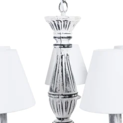 Best MyMobel Lámpara techo blanco-negro metal vintage 58 x 58 x 104 cm
