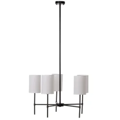 Online MyMobel Lámpara techo blanco-negro tejido-metal 64 x 64 x 38 cm