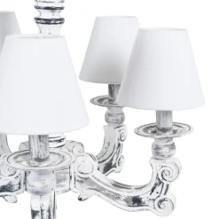 Best MyMobel Lámpara techo blanco-negro metal vintage 58 x 58 x 104 cm