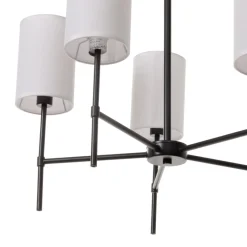 Online MyMobel Lámpara techo blanco-negro tejido-metal 64 x 64 x 38 cm