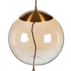 Outlet MyMobel Lámpara techo champán metal-cristal 30 x 30 x 30 cm