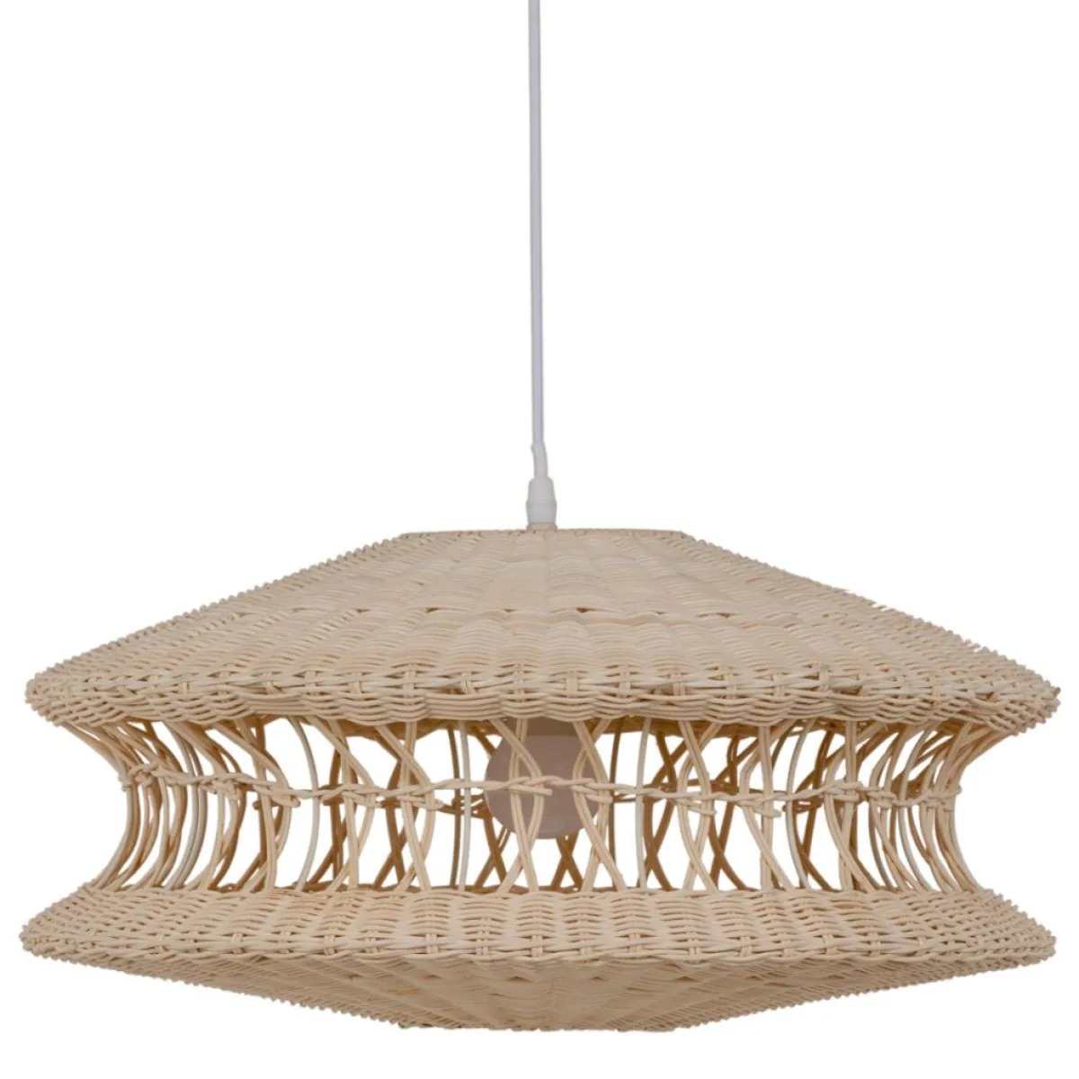 Online MyMobel Lámpara techo crema ratán-metal 52,50 x 52,50 x 25 cm