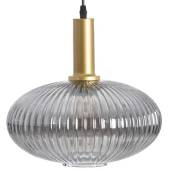 Clearance MyMobel Lámpara techo gris-oro metal-cristal 30 x 30 x 26 cm