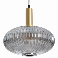 Clearance MyMobel Lámpara techo gris-oro metal-cristal 30 x 30 x 26 cm