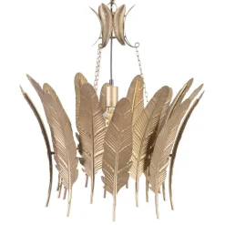 Sale MyMobel Lámpara techo hojas oro metal 55 x 55 x 60 cm