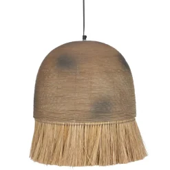 Hot MyMobel Lámpara techo metal-fibra natural 38 x 38 x 43 cm