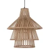 Discount MyMobel Lámpara techo natural bambú iluminación 53 x 53 x 54 cm