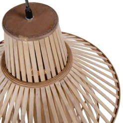 Discount MyMobel Lámpara techo natural bambú iluminación 53 x 53 x 54 cm