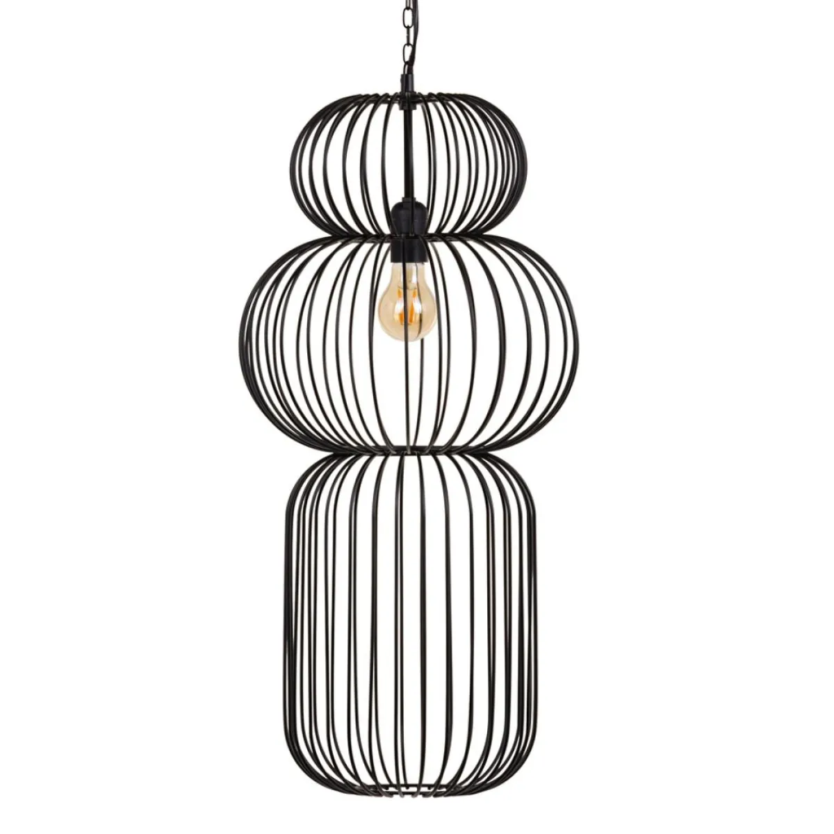 Discount MyMobel Lámpara techo negro hierro iluminación 34 x 34 x 70 cm