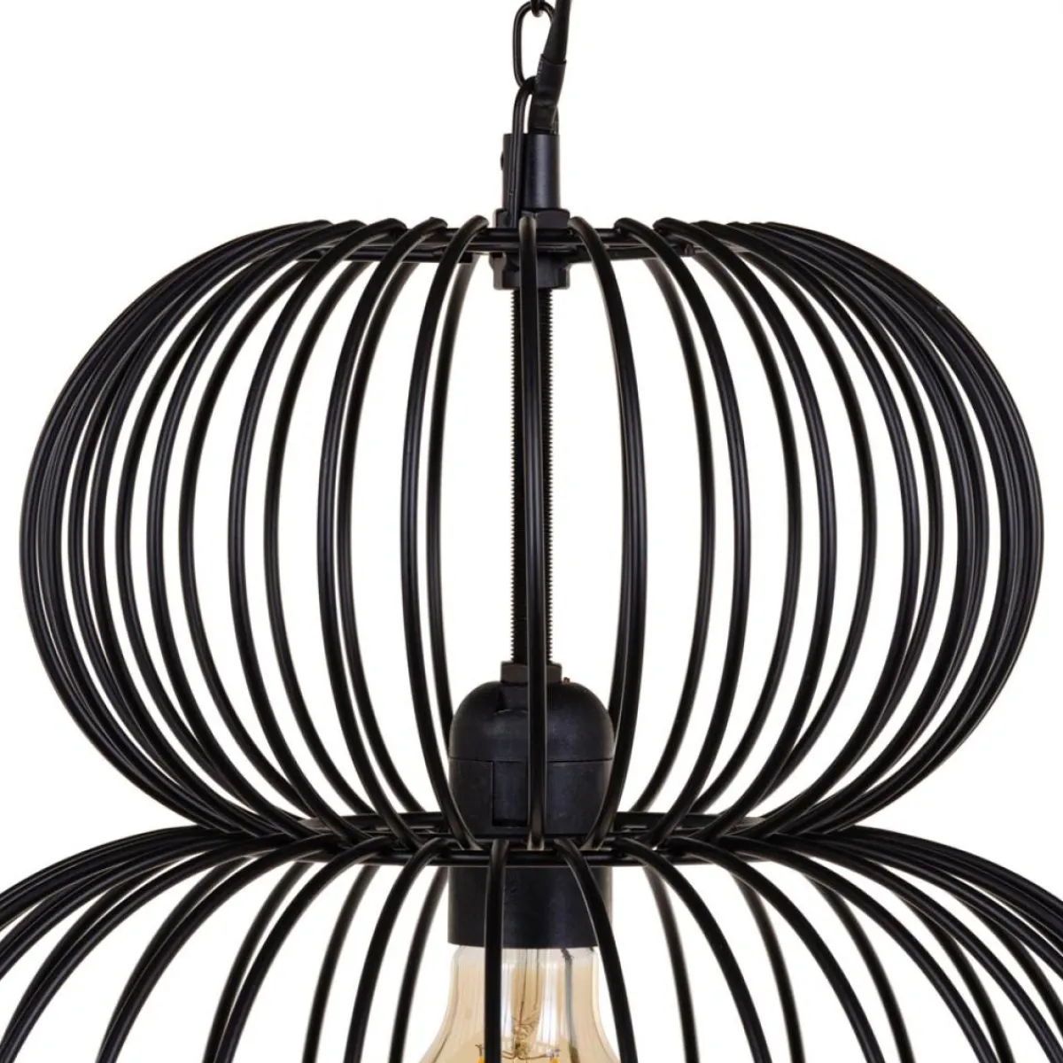 Discount MyMobel Lámpara techo negro hierro iluminación 34 x 34 x 70 cm
