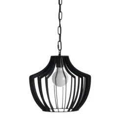 Outlet MyMobel Lámpara techo negro metal iluminación 35 x 35 x 31 cm