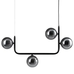 Clearance MyMobel Lámpara techo negro metal-cristal 85 x 15 x 32 cm