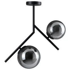 New MyMobel Lámpara techo negro metal-cristal 50 x 15 x 54 cm