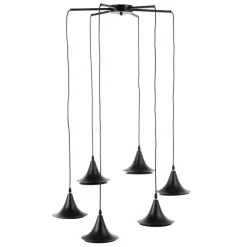 Online MyMobel Lámpara techo negro-oro metal 51,50 x 51,50 x 100 cm