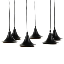 Online MyMobel Lámpara techo negro-oro metal 51,50 x 51,50 x 100 cm