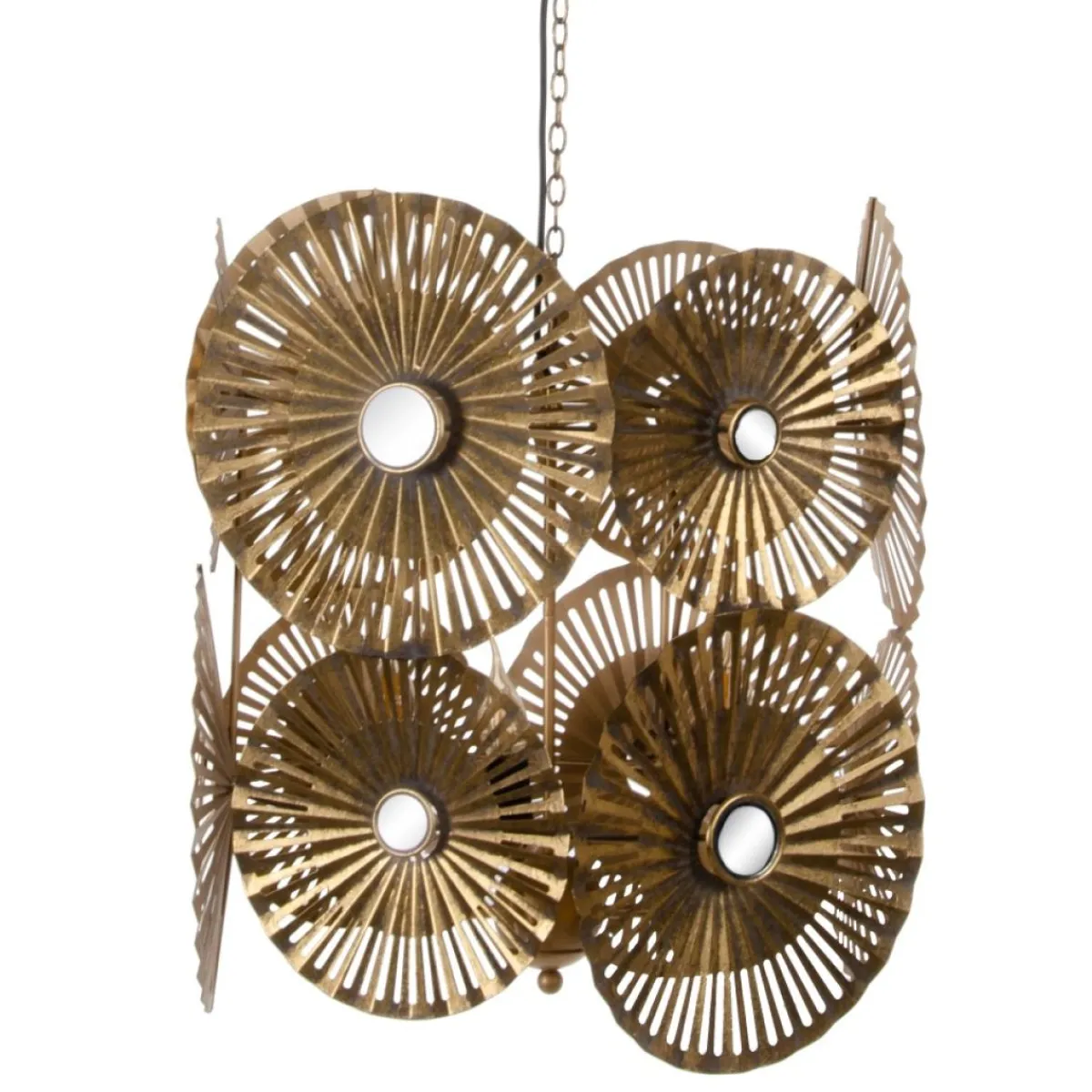 Fashion MyMobel Lámpara techo oro metal iluminación 47,50 x 47,50 x 56 cm
